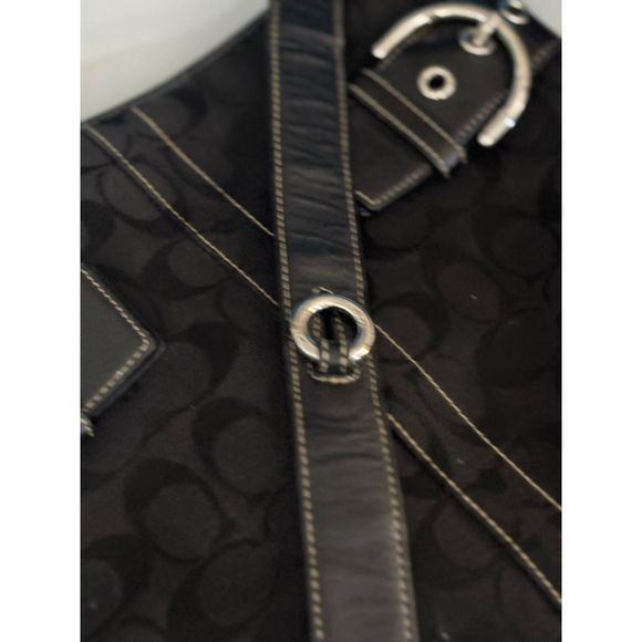 Coach Black Signature Canvas Shoulder Bag - Picture 3 of 6